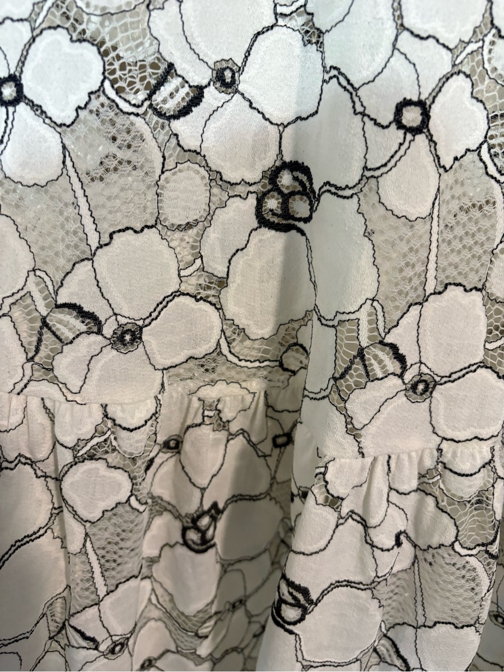 LANE BRYANT size 16 White Lace Peplum Top with Black Accents - Picture 7 of 9